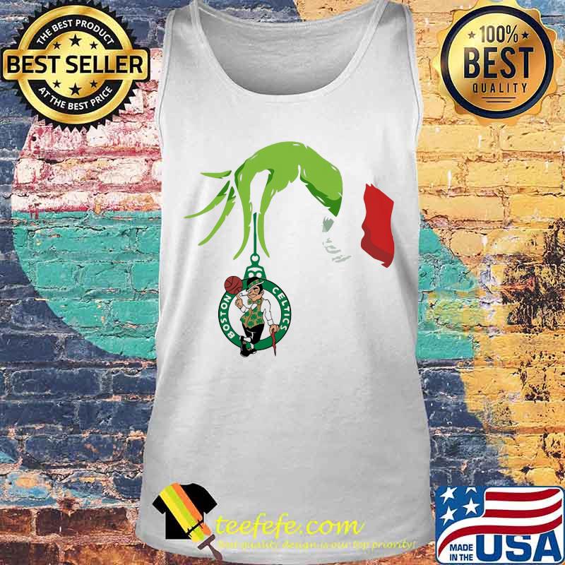 Merry christmas grinch holding boston celtics basketball logo s Tank top Merry christmas grinch holding boston celtics basketball logo s Tank top
