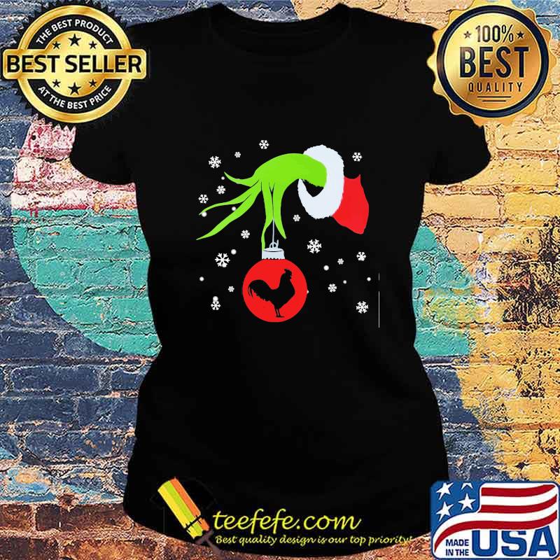 Merry christmas grinch holding chicken snows s Ladies tee Merry christmas grinch holding chicken snows s Ladies tee