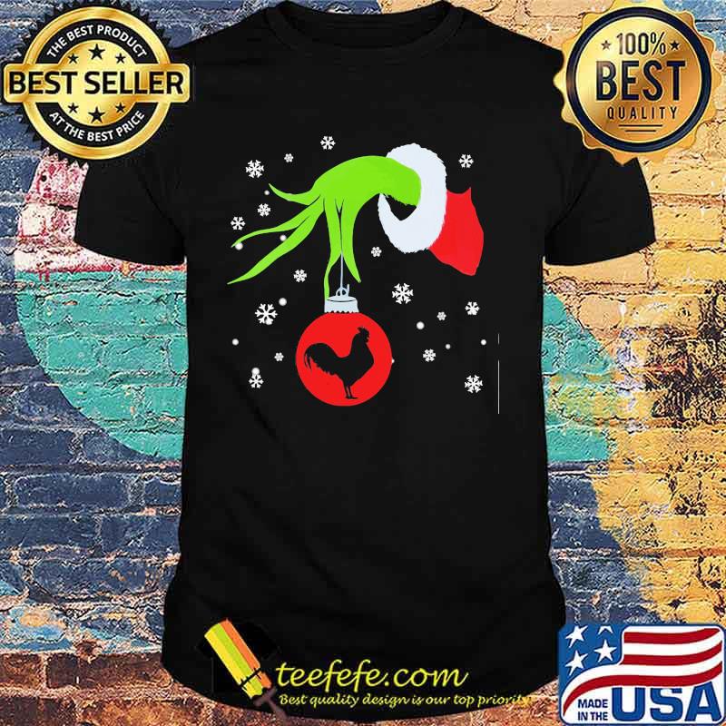 Merry christmas grinch holding chicken snows shirt Merry christmas grinch holding chicken snows shirt