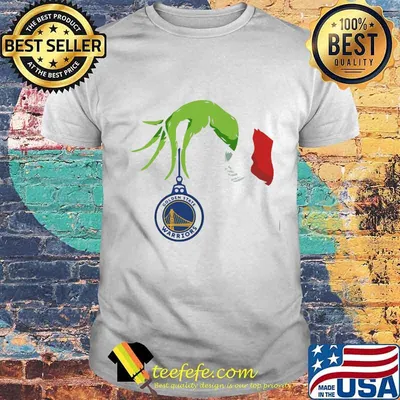 Merry christmas grinch holding golden state warriors logo shirt