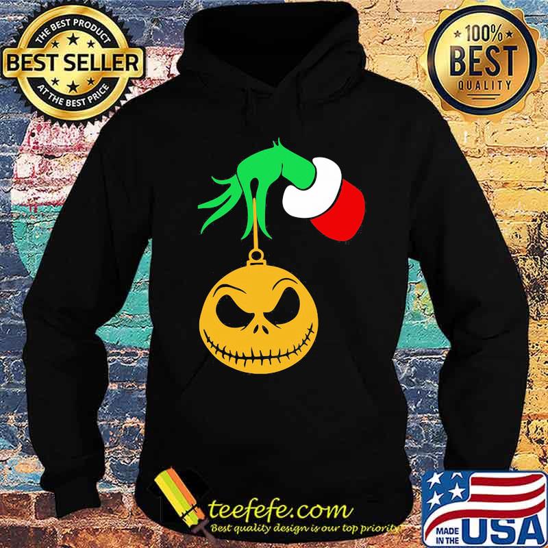 Merry christmas grinch holding jack skellington s Hoodie Merry christmas grinch holding jack skellington s Hoodie