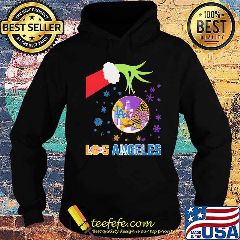 Merry christmas grinch holding los angeles lakers s Hoodie Merry christmas grinch holding los angeles lakers s Hoodie