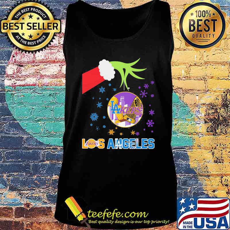 Merry christmas grinch holding los angeles lakers s Tank top Merry christmas grinch holding los angeles lakers s Tank top