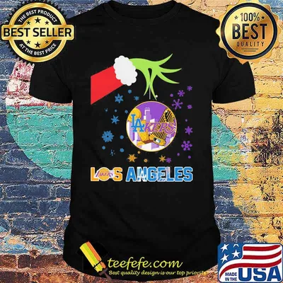 Merry christmas grinch holding los angeles lakers shirt