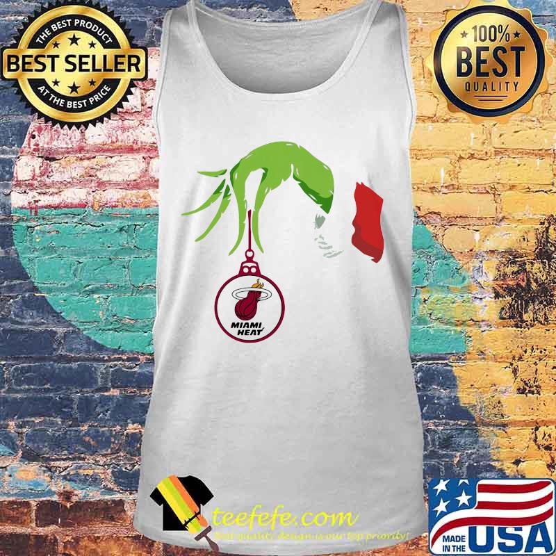 Merry christmas grinch holding miami heat logo s Tank top Merry christmas grinch holding miami heat logo s Tank top
