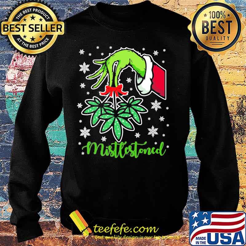 Merry christmas grinch holding mistlestoned weed s Sweater Merry christmas grinch holding mistlestoned weed s Sweater