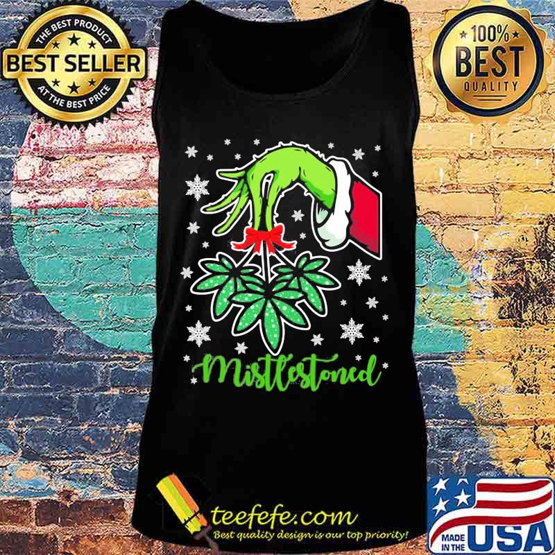 Merry christmas grinch holding mistlestoned weed s Tank top Merry christmas grinch holding mistlestoned weed s Tank top