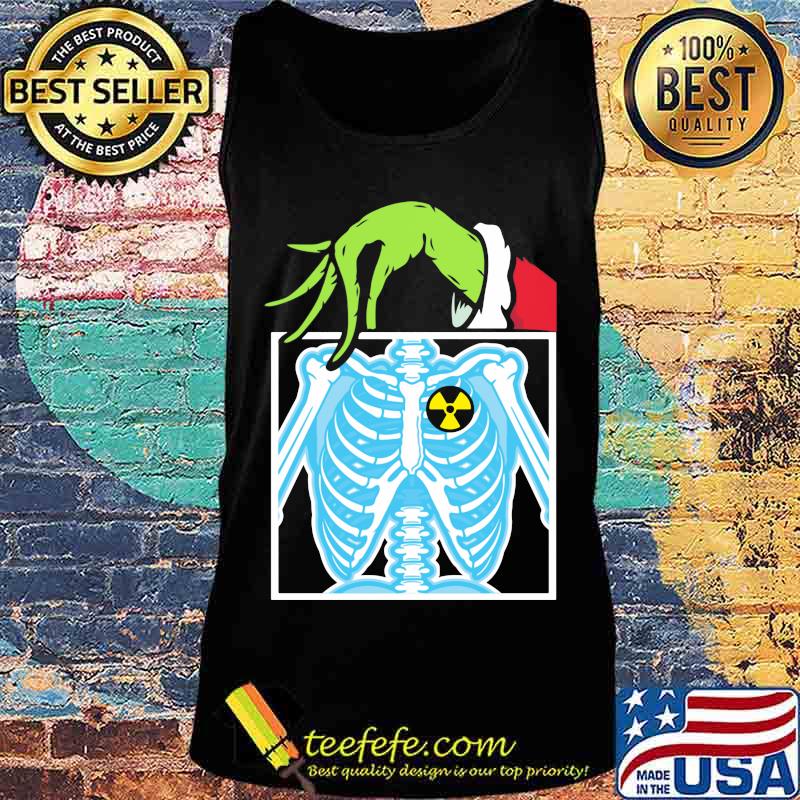 Merry christmas grinch holding skeleton s Tank top Merry christmas grinch holding skeleton s Tank top