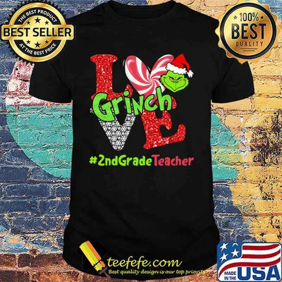 Merry christmas grinch love and grade teacher shirt