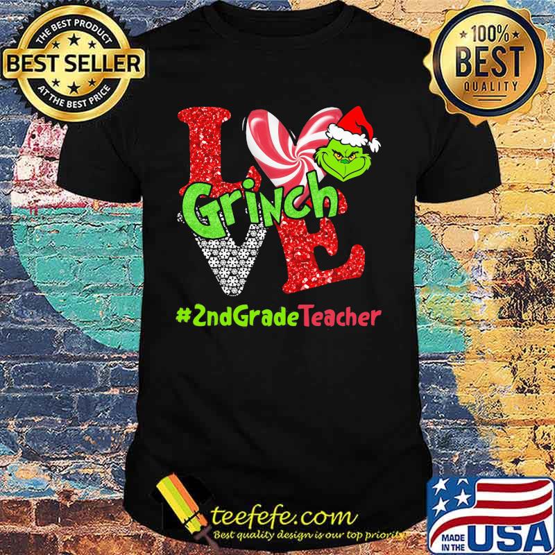 Merry christmas grinch love and grade teacher shirt