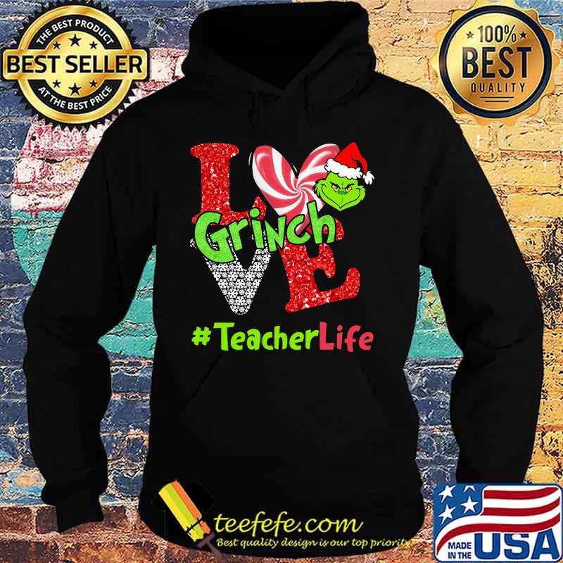 Merry christmas grinch love teacher life s Hoodie Merry christmas grinch love teacher life s Hoodie
