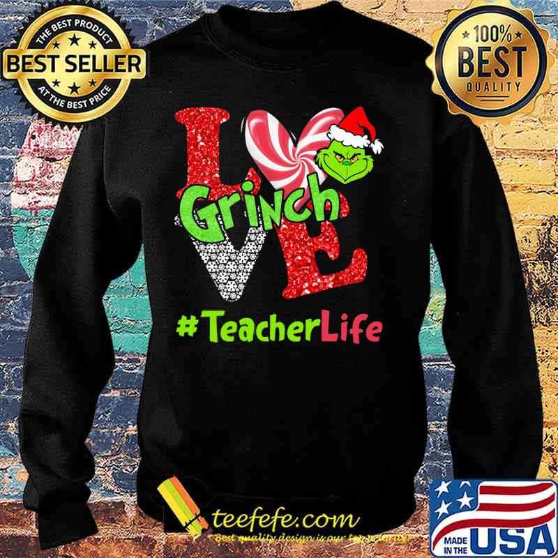 Merry christmas grinch love teacher life s Sweater Merry christmas grinch love teacher life s Sweater