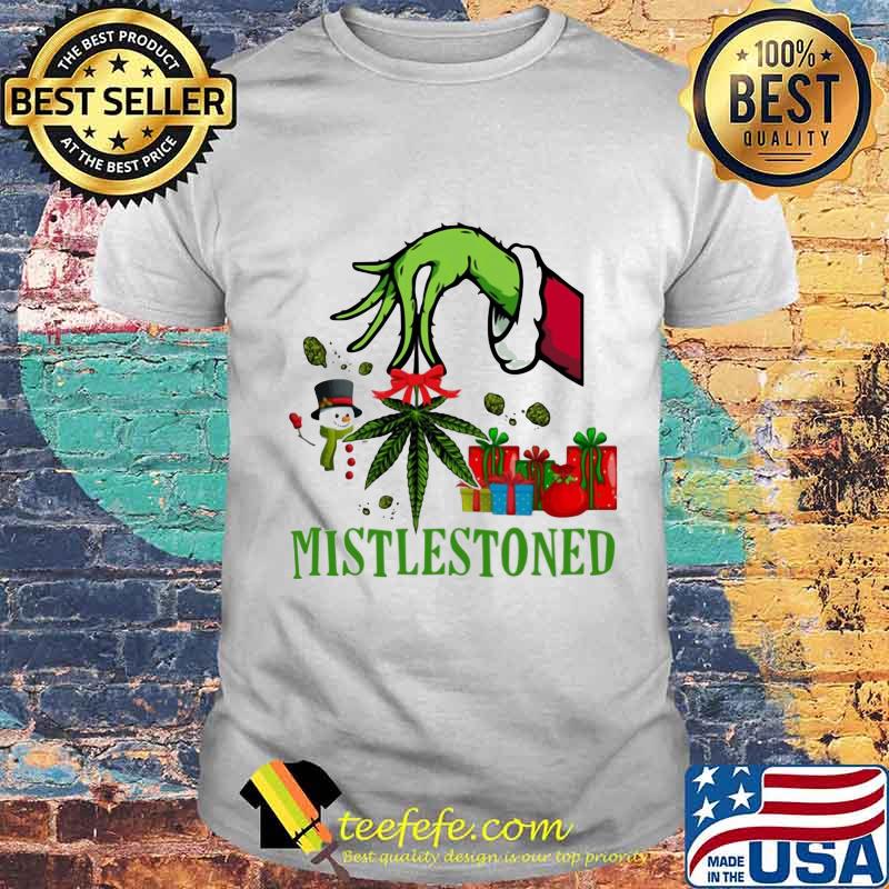 Merry christmas grinch weed mistlestoned shirt