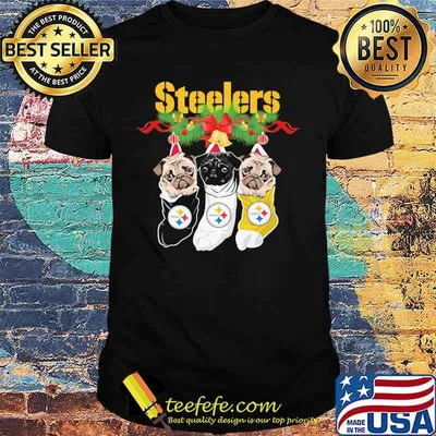 Merry christmas pittsburgh steelers pugs shirt