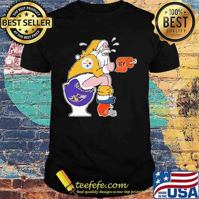 Merry christmas santa pittsburgh steelers cincinnati bengals baltimore ravens toilet shirt