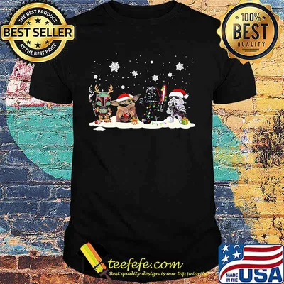 Merry christmas star wars characters snow shirt