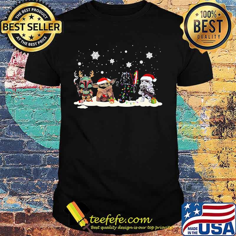 Merry christmas star wars characters snow shirt