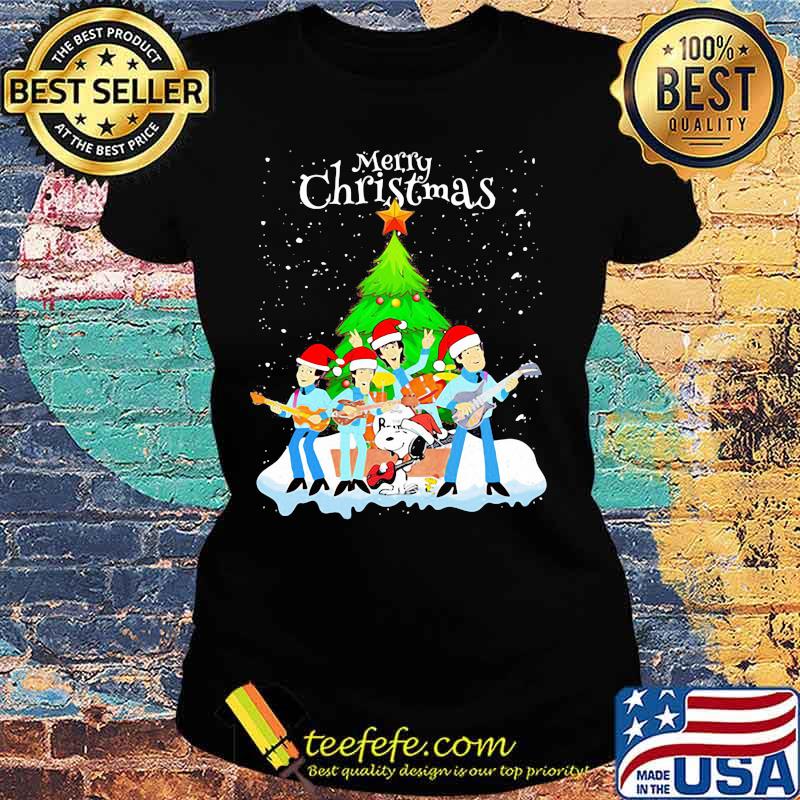 Merry christmas the peanuts band and snoopy s Ladies tee Merry christmas the peanuts band and snoopy s Ladies tee