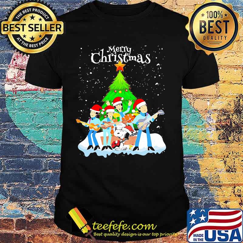 Merry christmas the peanuts band and snoopy shirt