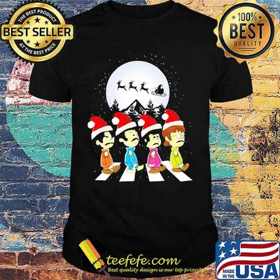 Merry christmas the peanuts band chibi abbey road shirt