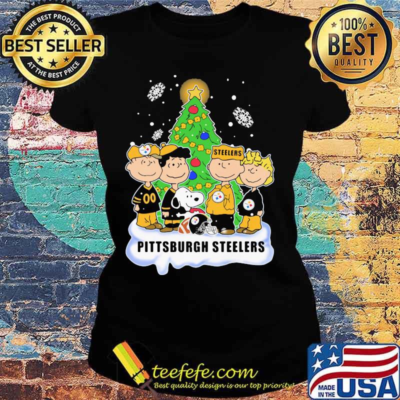 Merry christmas the peanuts pittsburgh steelers s Ladies tee Merry christmas the peanuts pittsburgh steelers s Ladies tee