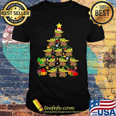 Merry christmas tree baby yoda shirt
