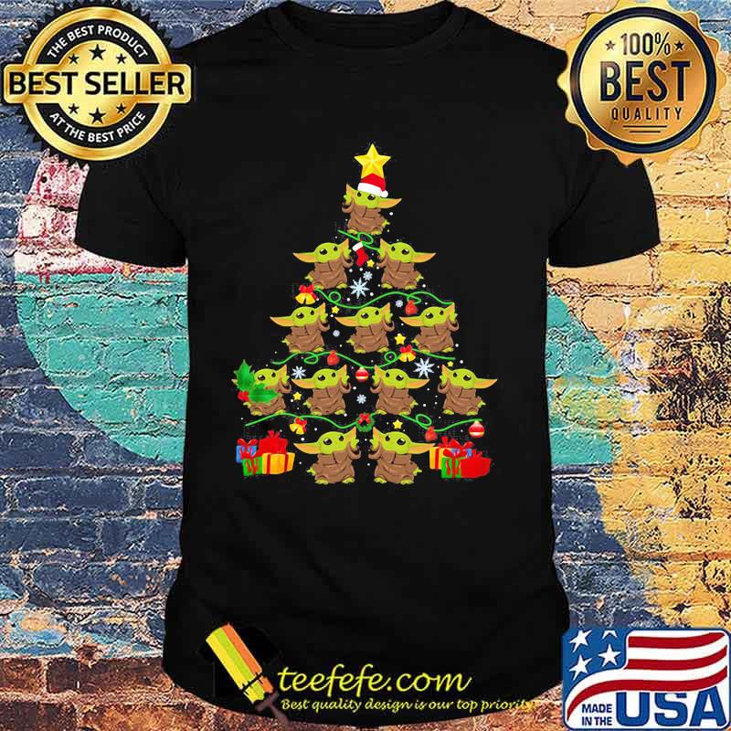 Merry christmas tree baby yoda shirt