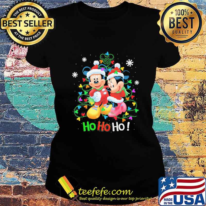 Merry christmas tree mickey and minnie dog ho ho ho s Ladies tee Merry christmas tree mickey and minnie dog ho ho ho s Ladies tee
