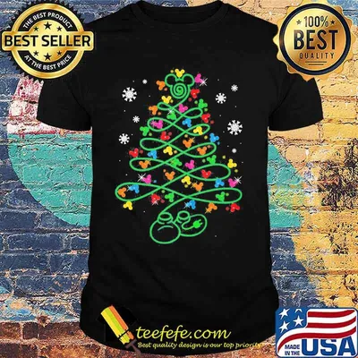 Merry christmas tree mickey mouse snow shirt