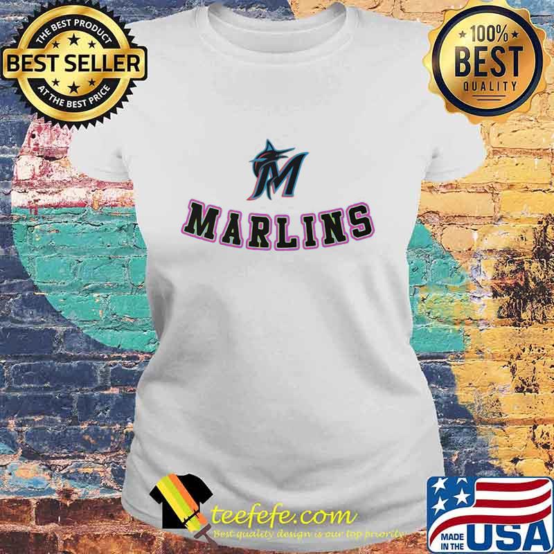 Miami marlins baseball logo Laides tee Miami marlins baseball logo Laides tee