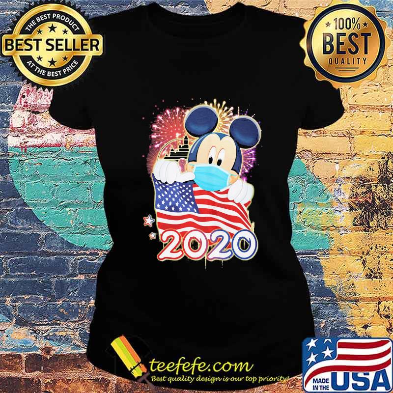 Mickey mouse mask american flag 2020 s Ladies tee Mickey mouse mask american flag 2020 s Ladies tee