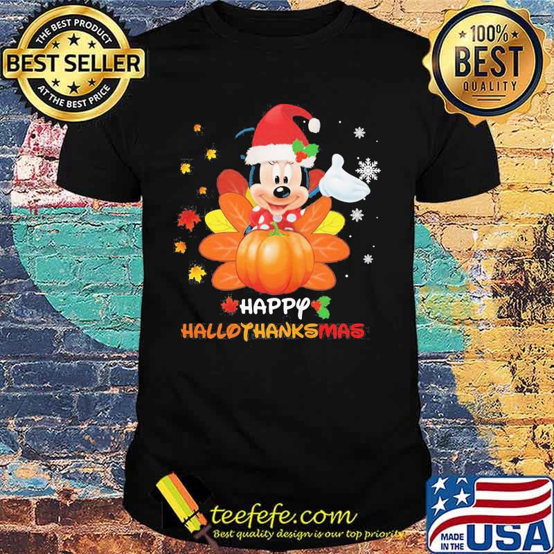 Mickey snow happy hallothanksmas shirt Mickey snow happy hallothanksmas shirt