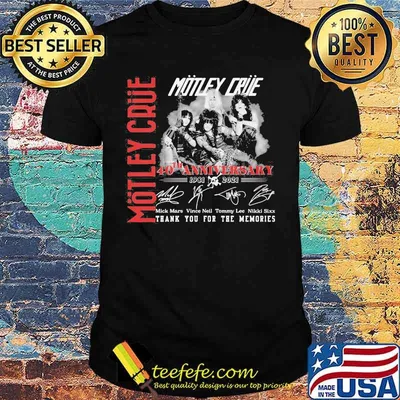 Motley crue 40th anniversary 1981 2021 thank you for the memories signatures shirt