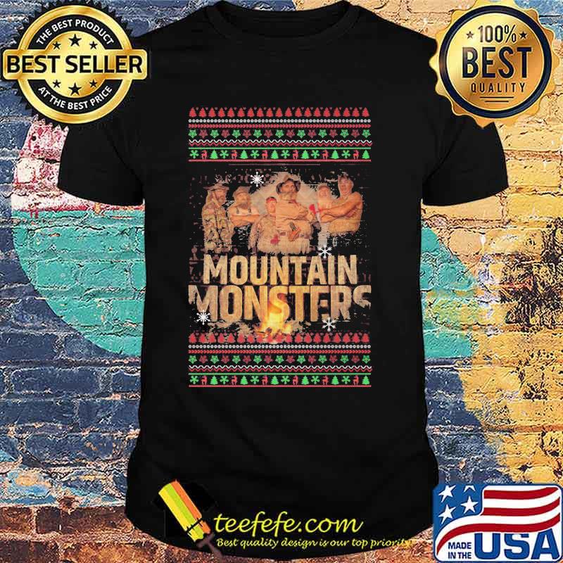 Mountain monsters ugly christmas shirt