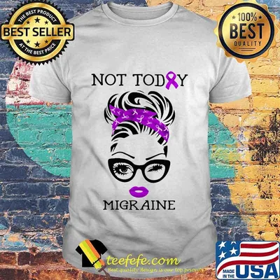 Not Today Migraine Ladies Ribbon Purple Shirt