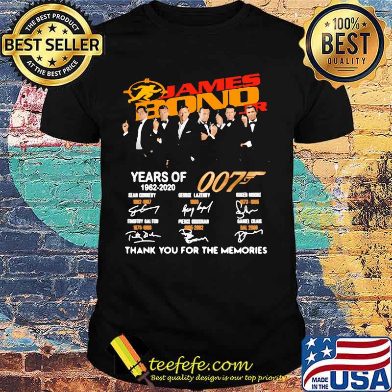 Official James Bond 007 Years Of 1962-2020 Thank You For The Memories Shirt