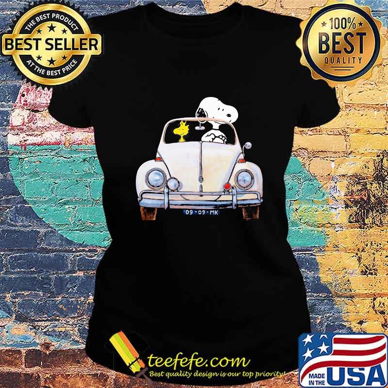 Official Snoopy And Woodstock Driving 09 09 Mk Shirt Ladies tee Official Snoopy And Woodstock Driving 09 09 Mk Shirt Ladies tee