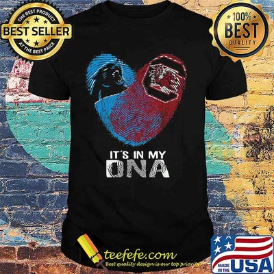 Panthers Gamecocks It’s In My Dna Heart Fingerprints Shirt
