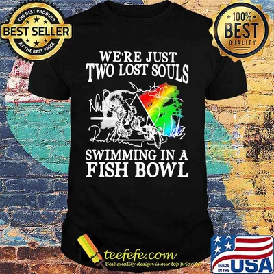 Pink floyd we're just two lost souls swimming in a fish bowl signatures shirt