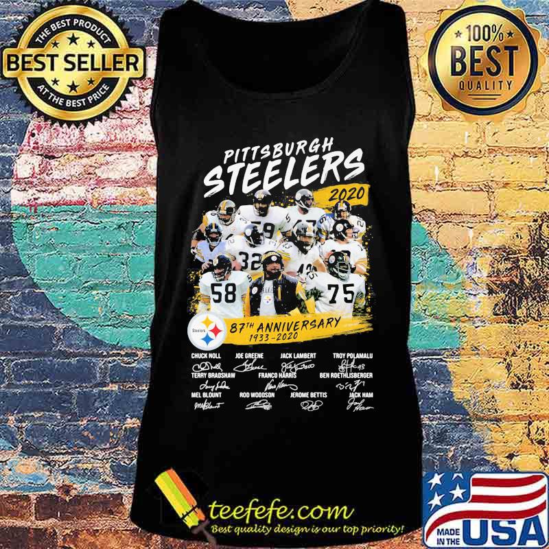 Pittsburgh steelers 87th anniversary 1933 2020 thank you for the memories signatures s Tank top Pittsburgh steelers 87th anniversary 1933 2020 thank you for the memories signatures s Tank top