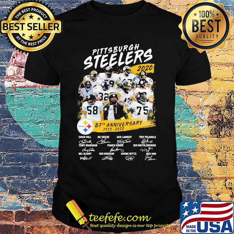 Pittsburgh steelers 87th anniversary 1933 2020 thank you for the memories signatures shirt