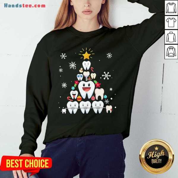 Pretty Dental Teeth Tree Christmas Shirt