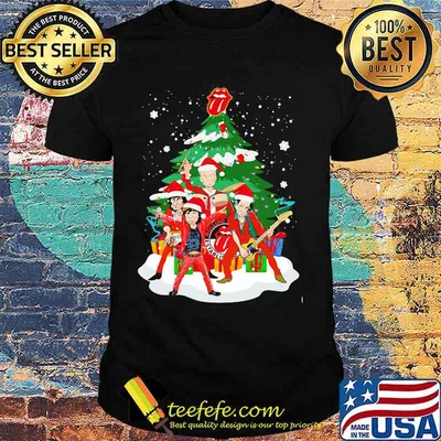 Rolling Stones Band Music Wear Pajama Santa Christmas Tree Merry Xmas Shirt