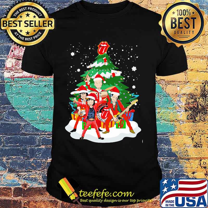 Rolling Stones Band Music Wear Pajama Santa Christmas Tree Merry Xmas Shirt