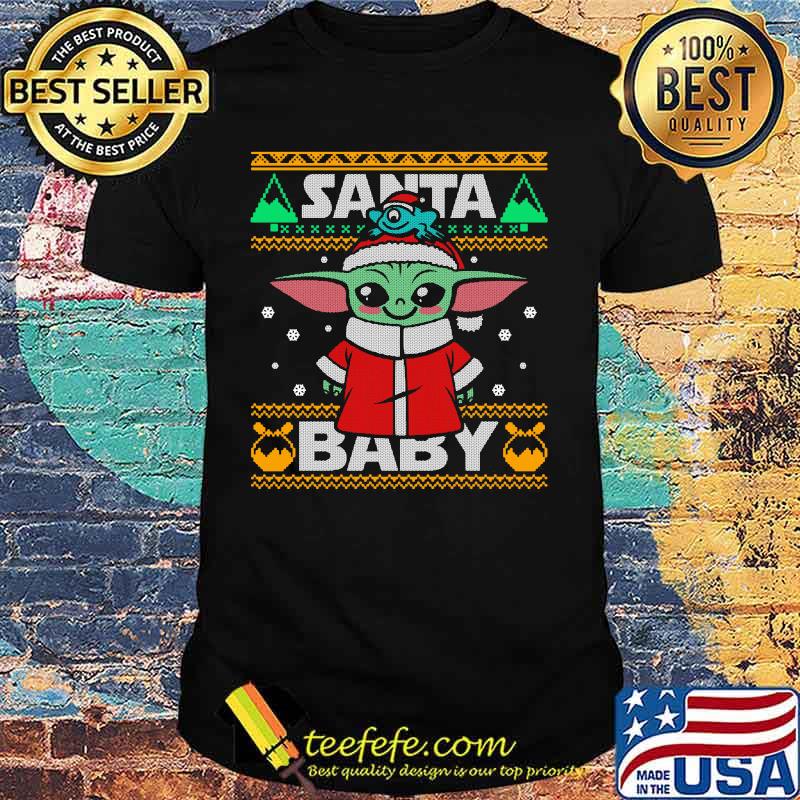 Santa baby yoda ugly christmas shirt