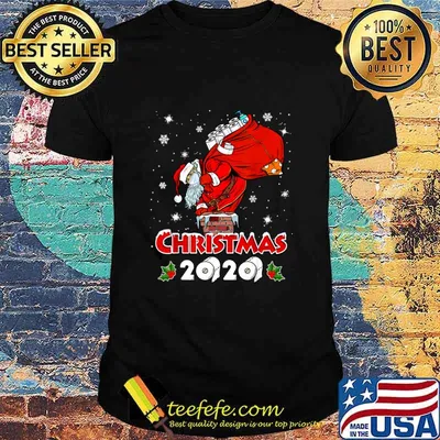 Santa With Face Mask Quarantine Christmas 2020 Toilet Papers Shirt
