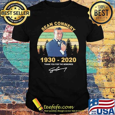 Sean connery 1930 2020 thank you for the memories signature vintage retro shirt