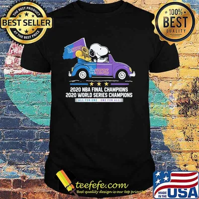 Snoopy and woodstock 2020 nba finals champions all for one los angeles lakers shirt