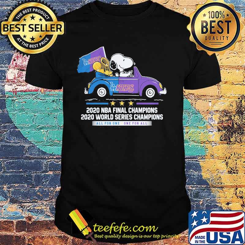 Snoopy and woodstock 2020 nba finals champions all for one los angeles lakers shirt Snoopy and woodstock 2020 nba finals champions all for one los angeles lakers shirt