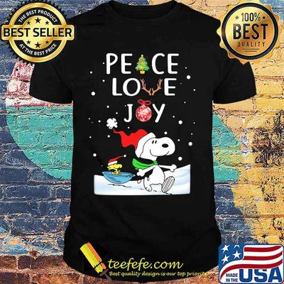 Snoopy and woodstock christmas peace love joy shirt
